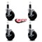 Service Caster 5'' Hard Rubber Swivel 1-1/4'' Expanding Stem Caster Set with Brake, 4PK SCC-EX20S514-HRS-TLB-114-4 - alternate 2